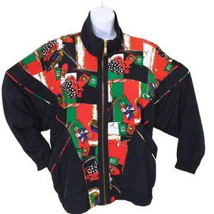 Vintage '95 Lavon Sport Golf Windbreaker Novelty Jacket -M Pockets Lined Navy